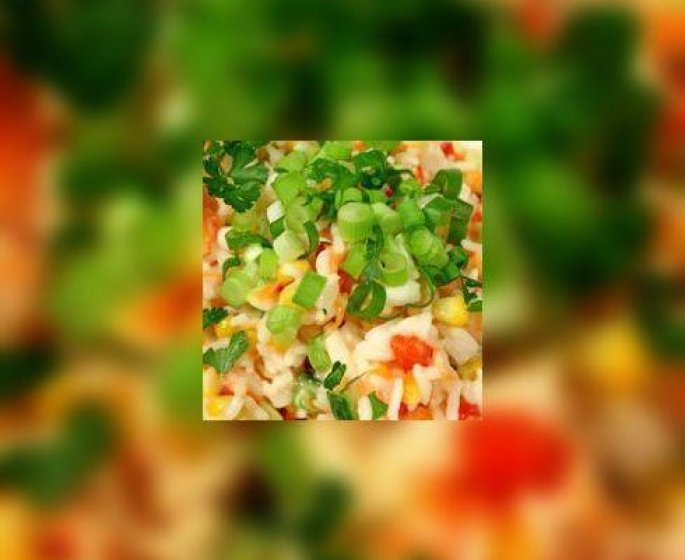 Salade de riz Thai et de crudites a la ciboulette