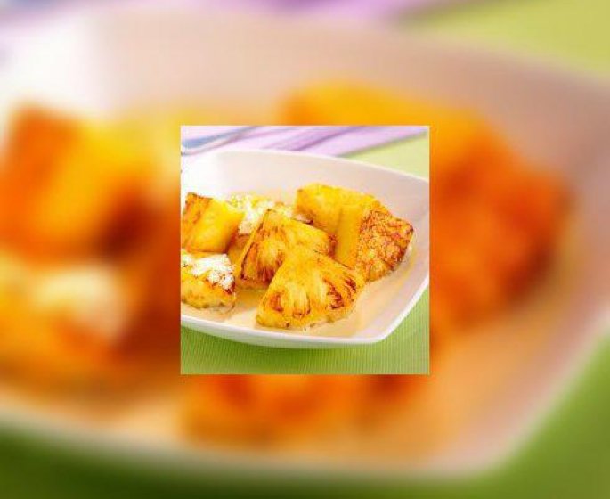 Ananas saute au miel