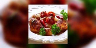 Poulet aux tomates coeur de boeuf 