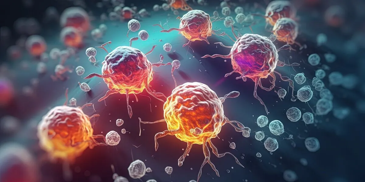 3d illustration of cancer cells cancer disease concept many cancer tumors generative ai 3d illustration of cancer cells cancer disease concept many cancer tumors generative ai